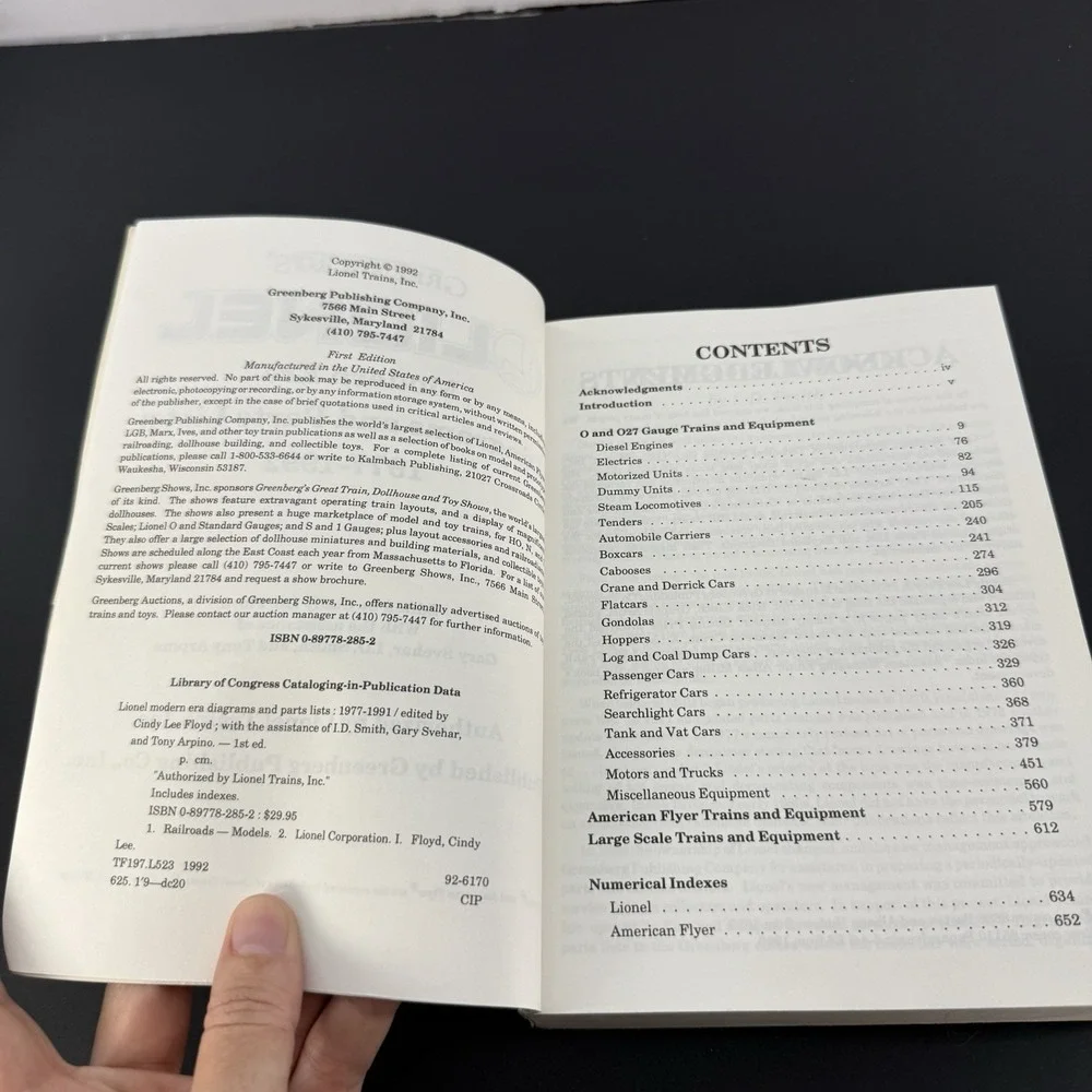 Greenberg's Lionel Modern Era Diagrams Parts Lists 1977-1992 1st Ed Train Book